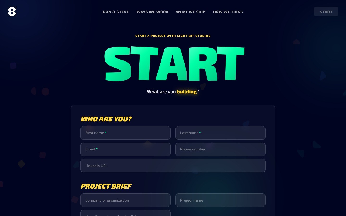 Start a project intake